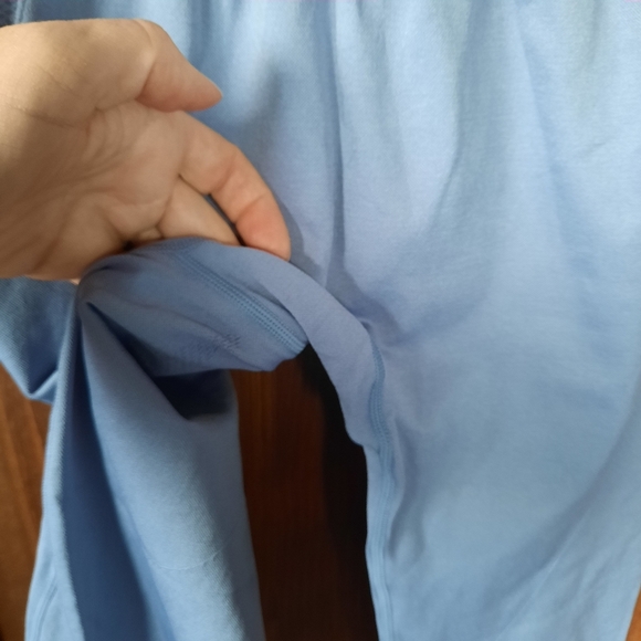 AYBL Dusty Blue Compression Activewear Workout Cropped Leggings Size Large - Picture 6 of 11